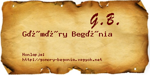 Gömöry Begónia névjegykártya